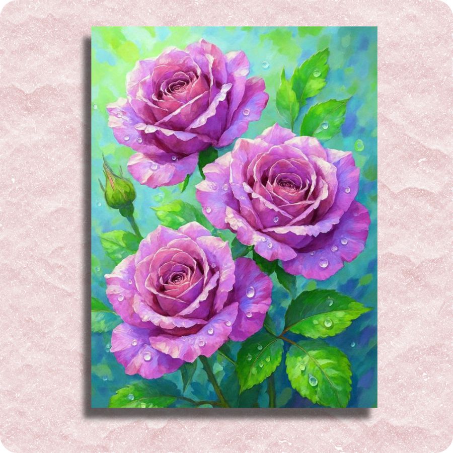 Violet Roses Canvas - Paint by numbers