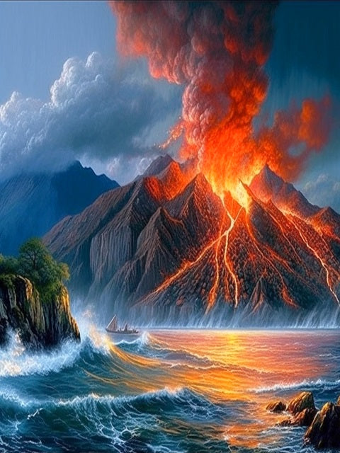 Volcano - Paint by numbers
