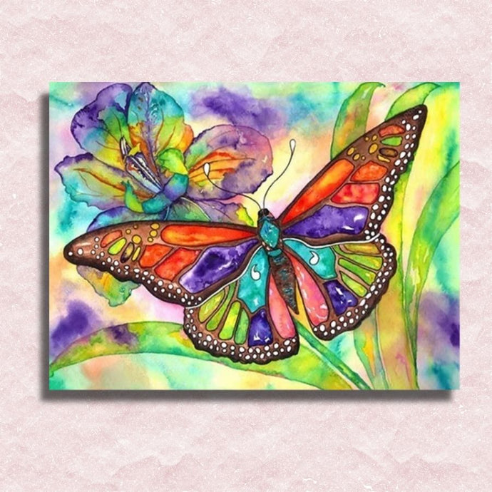 Watercolor Painted Butterfly Rhapsody Canvas - Paint by numbers