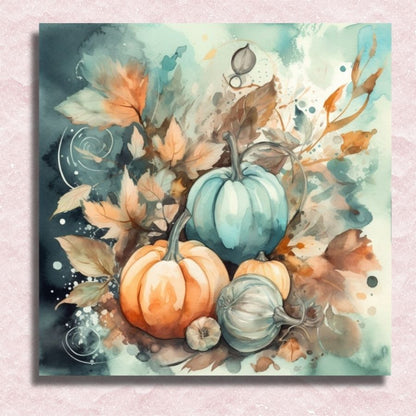 Watercolor Style Pumpkins Canvas - Paint by numbers