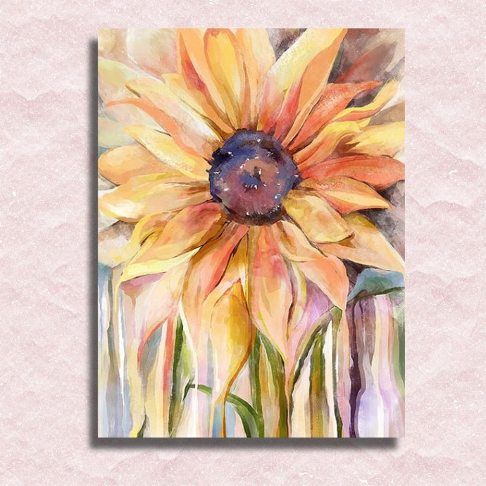 Watercolor Sunflower Canvas - Paint by numbers