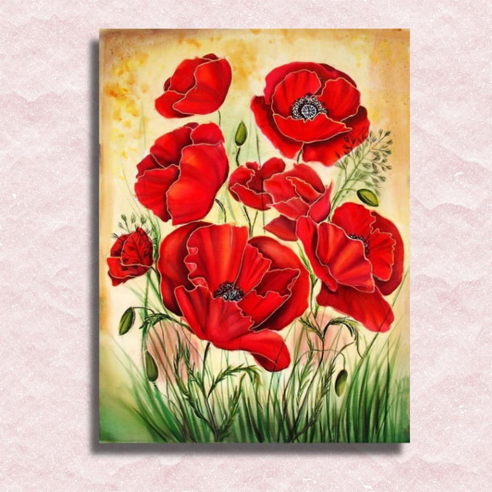 Wild Red Poppy Flowers Canvas - Paint by numbers