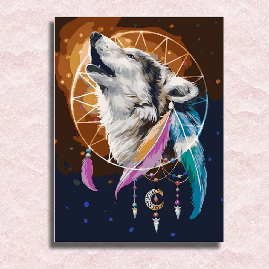 Wolven Dream Catcher Canvas - Paint by numbers