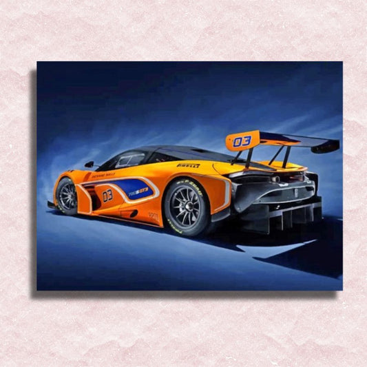 Yellow Racing Car Canvas - Paint by numbers