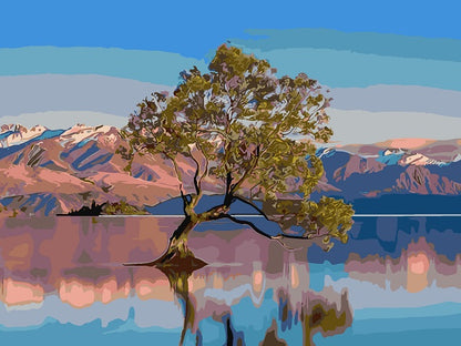New Zealand Lake Wanaka - Paint by numbers