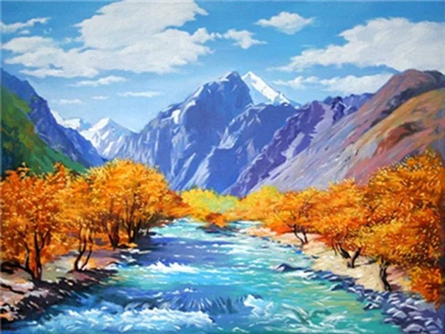Autumn by the River - Paint by numbers