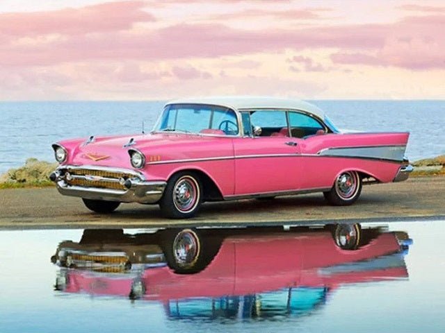 Beautiful Pink Old Car - Paint by numbers