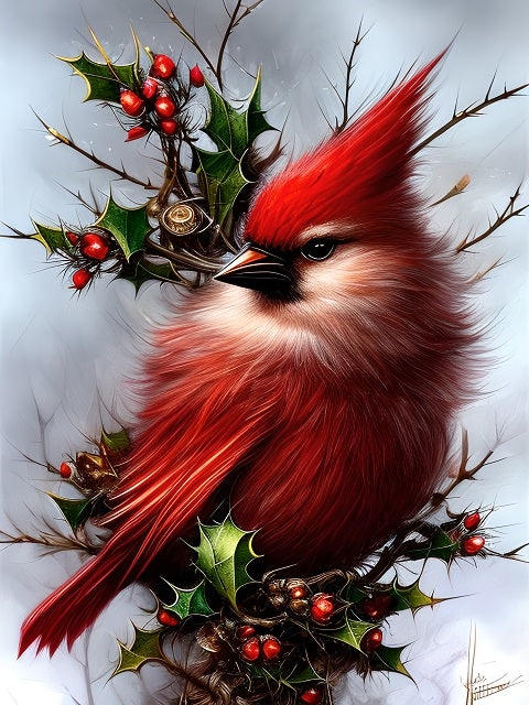 Cardinal in Winter - Paint by numbers