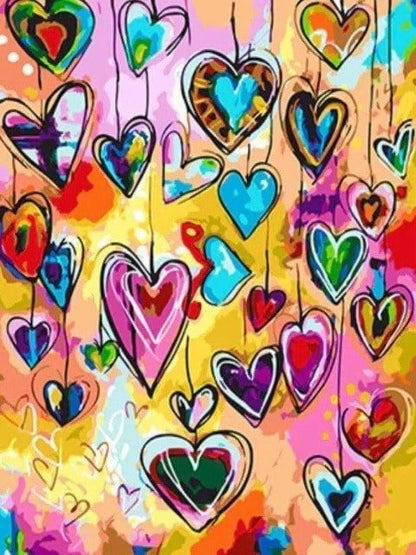 Colorful Hearts - Paint by numbers