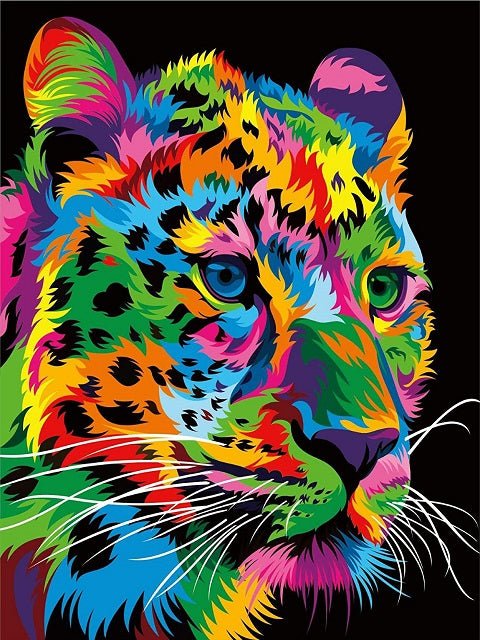 AZQSD Paint By Numbers With Frame Colorful Animal Lion Cat Tiger