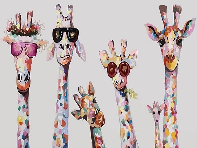 Cool Giraffes - Paint by numbers