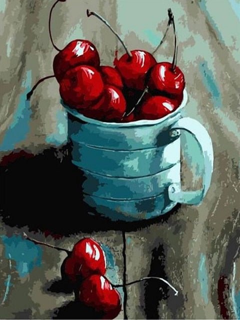 Cup of Cherries - Paint by numbers