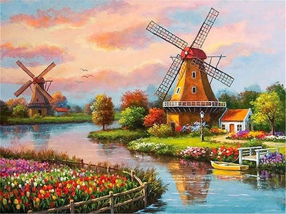 Dutch Windmills - Paint by numbers