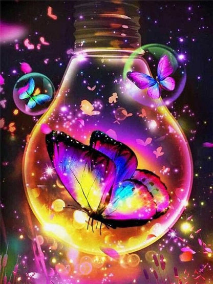 Electric Butterfly Bulb - Paint by numbers