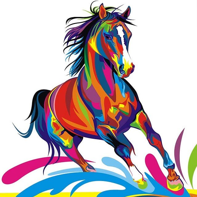 Galloping Color Horse - Paint by numbers