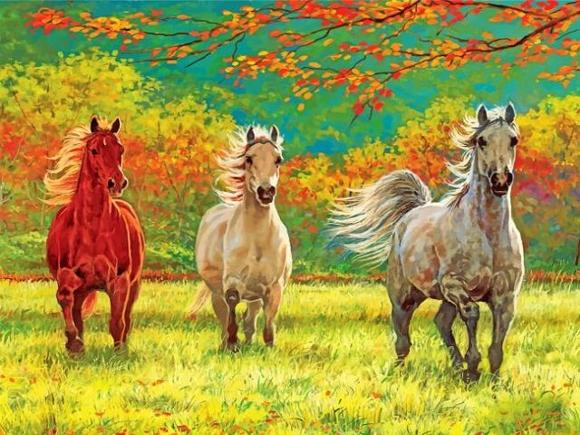 Galloping Horses - Paint by numbers