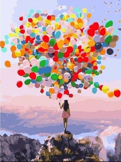 Girl with Balloons - Paint by numbers