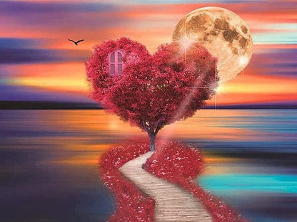 Heart Tree Pier - Paint by numbers