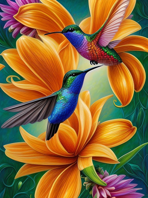 Magical Hummingbirds - Diamond Painting Kit