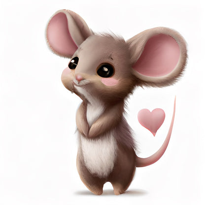 Mouse in Love - Paint by numbers
