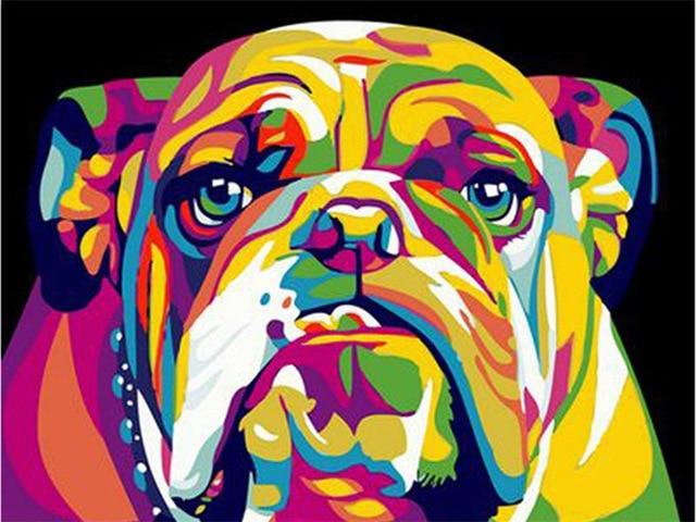 Neon Bulldog - Paint by numbers