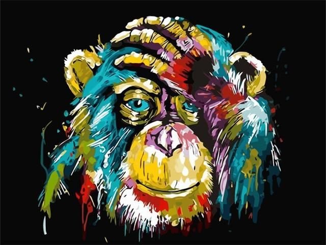 Neon Chimpanzee - Paint by numbers