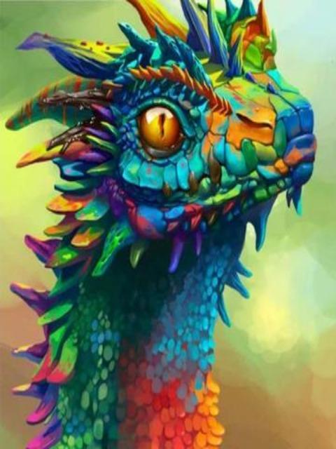 Neon Dragon - Paint by numbers