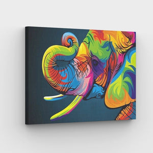 Neon Elephant Canvas - Paint by numbers
