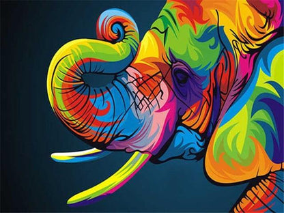 Neon Elephant - Paint by numbers