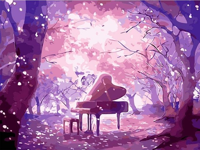 Piano in Spring Blossom - Paint by numbers