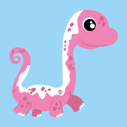 Pink Dino - Paint by numbers