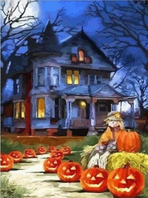 Pumpkin House - Paint by numbers