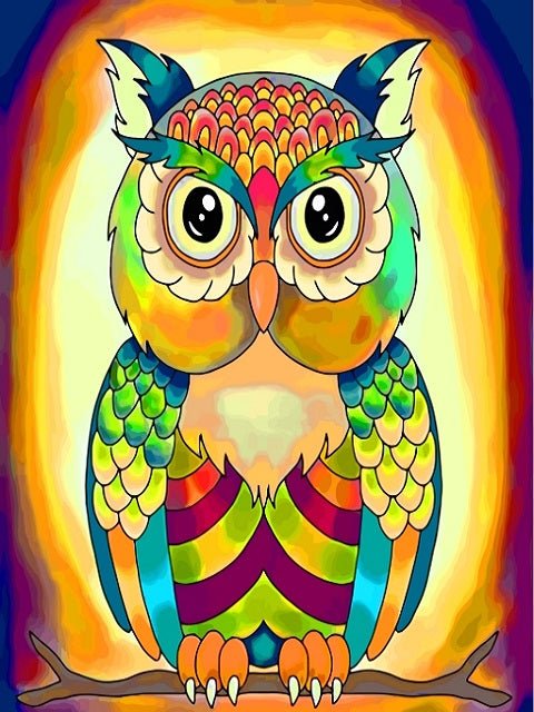 Rainbow Owl - Paint by numbers