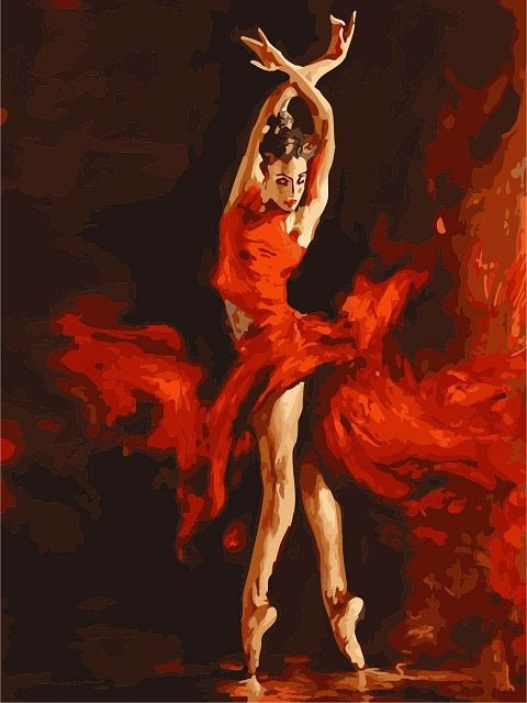 Red Ballerina - Paint by numbers