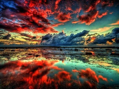 Red Clouds Reflection - Paint by numbers