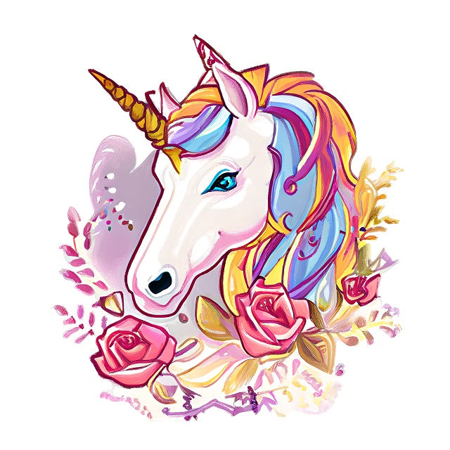 Rose Adorned Unicorn - Paint by numbers