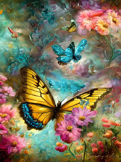 Swirling Butterfly Storm - Paint by numbers