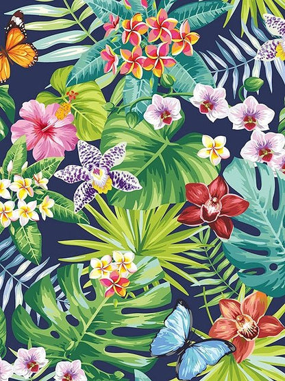 Tropical Forest Flowers - Paint by numbers