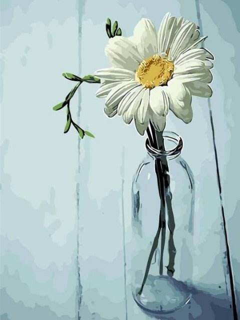 White Daisy - Paint by numbers