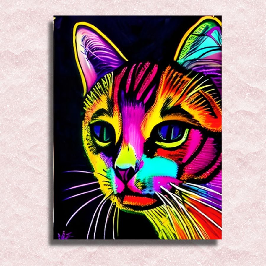 Abstract Cat Canvas - Painting by numbers shop
