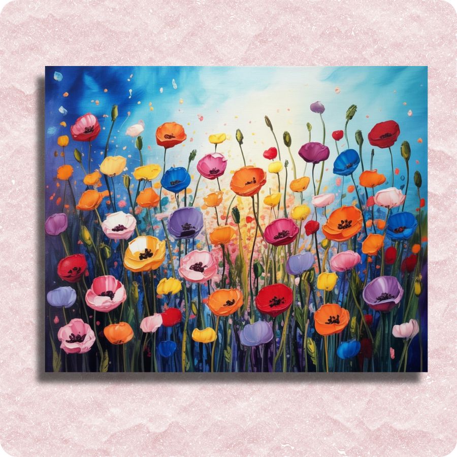 Abstract Poppy Flowers Field Canvas - Paint by numbers