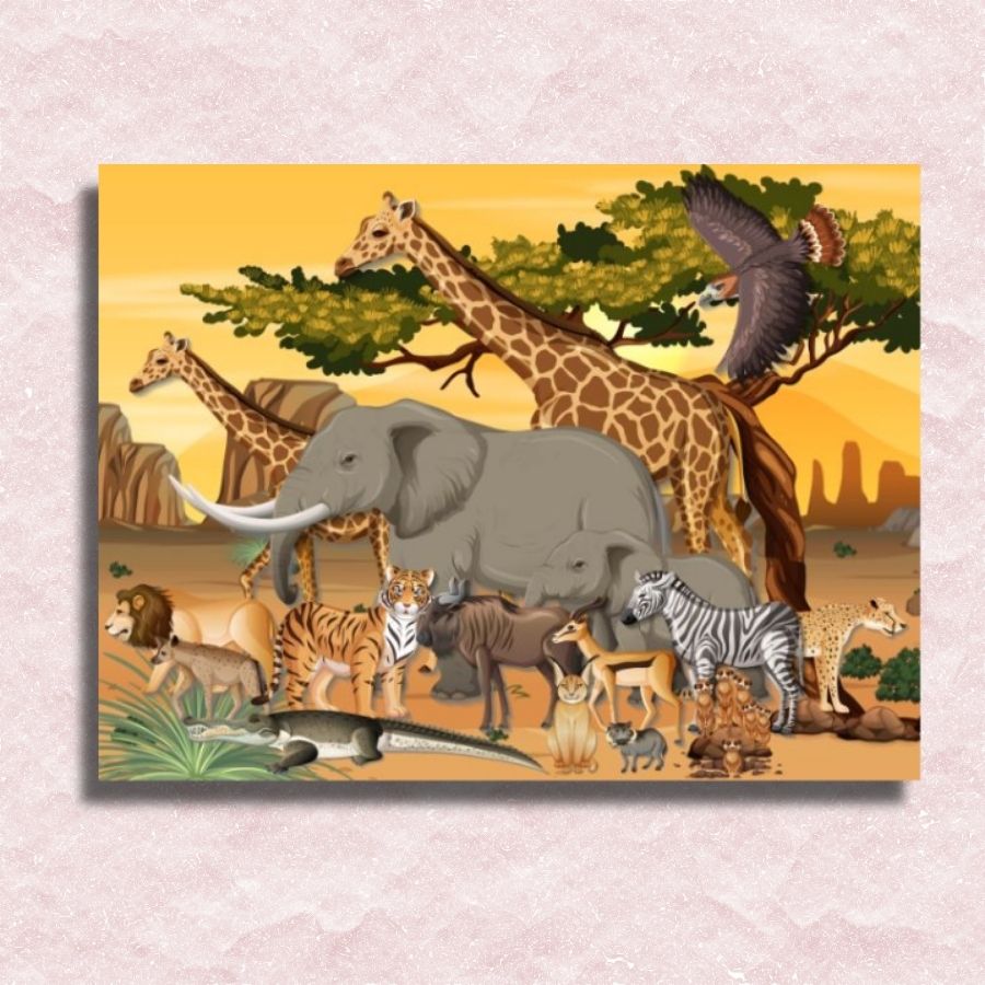 African Savanna Animals Canvas - Painting by numbers shop