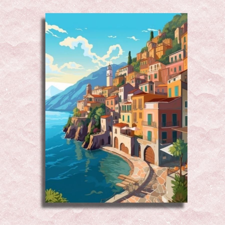 Amalfikust Italië Canvas - Schilderij op nummer winkel