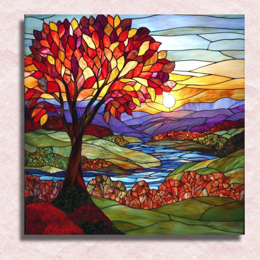 Amazing Crimson Leaves Canvas - Paint by Numbers