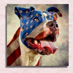 American Pitbull Canvas - Schilderij op nummerwinkel