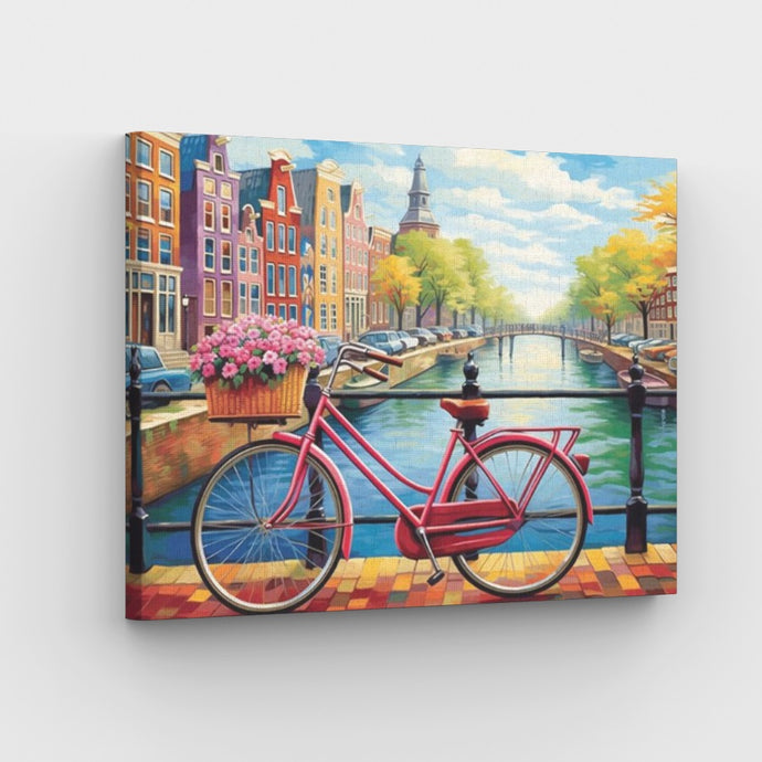 Amsterdam Bicycle Serenade - Paint by numbers canvas