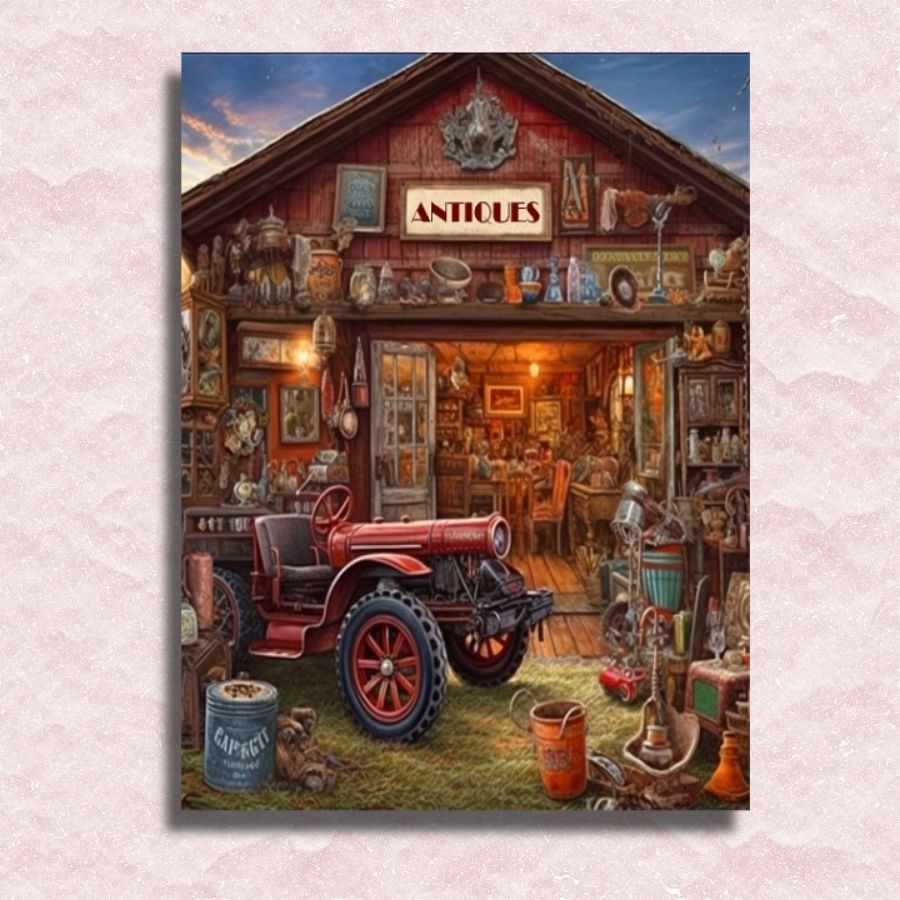Antiques Boutique Canvas - Winkel voor schilderen op nummer