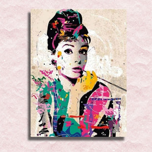 Audrey Hepburn Canvas - Schilderij op nummerwinkel