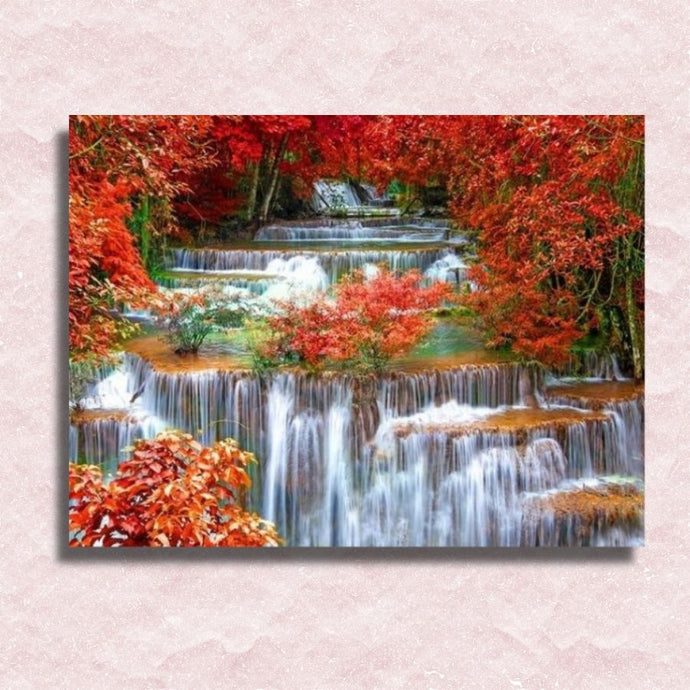 Autumn Waterfalls Canvas - Painting by numbers shop