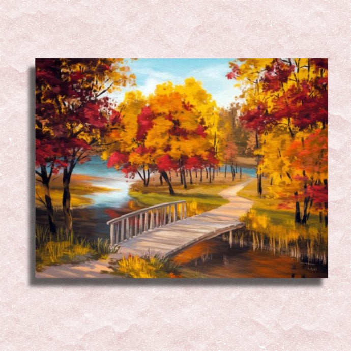 Autumn by the River Canvas - Paint by numbers